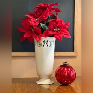 Vintage Lenox Pierced Holiday Vase 8.5” High